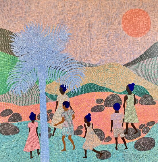 Au crépuscule, 100x100cm.Vendu
